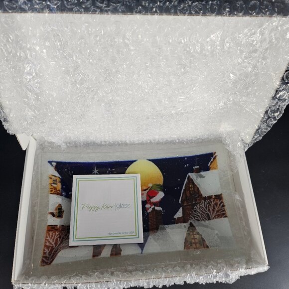 Peggy Karr, Christmas Eve 9.5" x 5.5"  Signed Holiday Plate In Box - Picture 8 of 12